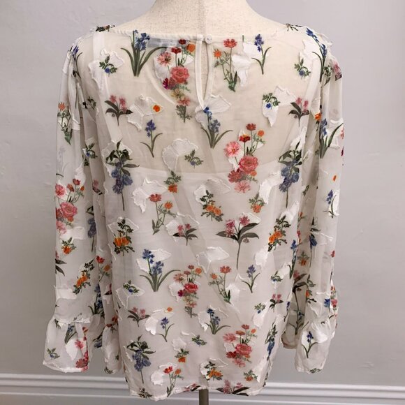 For Cynthia Bell Sleeve Floral Top size large - Picture 4 of 10